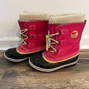 Sorel Winter Carnival Womens Junior Girls Sz 4 Pink Waterproof Duck Boots